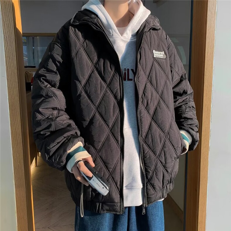 菱格棉服男冬季潮牌ins宽松加厚棒球服外套WM82P68,男装棉衣,星座1116-2