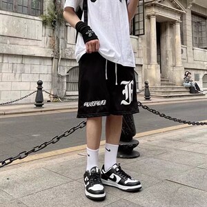 夏季美式复古篮球短裤男潮运动裤休闲五分裤AD57P28图片