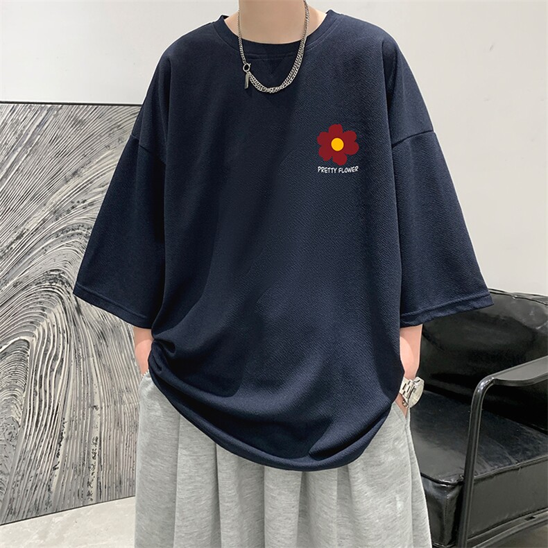Q11257-P30春夏季七分袖t恤男大码五分袖男短袖中袖大皂风,男装T恤,电商A040