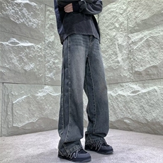 2024春季美式高街重工艺水洗毛边牛仔裤Y9079-P55，男装牛仔裤，星座1109-3
