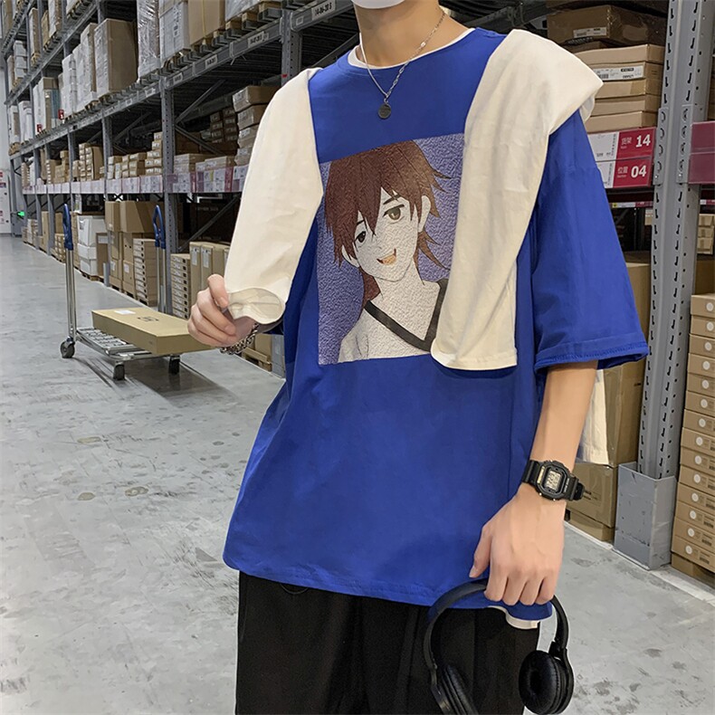 新款卡通印花韩风短袖夏季ins宽松男女休闲t恤T610-P22,男装T恤,星座512-2