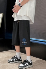 QK72274-P25冰丝七分裤男大码速干短裤男五分裤车景风格，男装休闲裤，电商A040