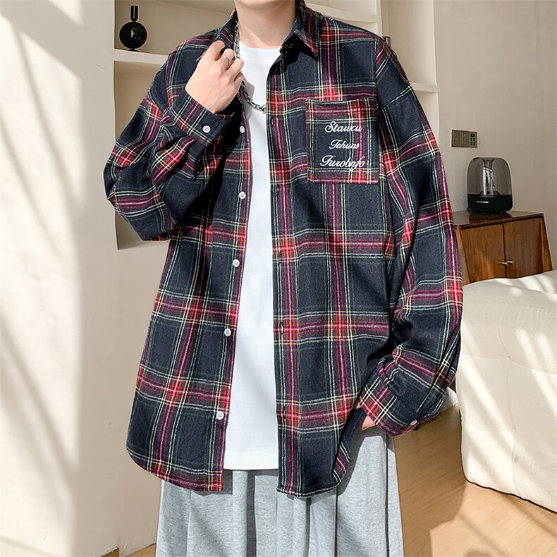 春秋季衬衫新款宽松休闲男女同款衬衣XZ102B-1-CS2512P45图片