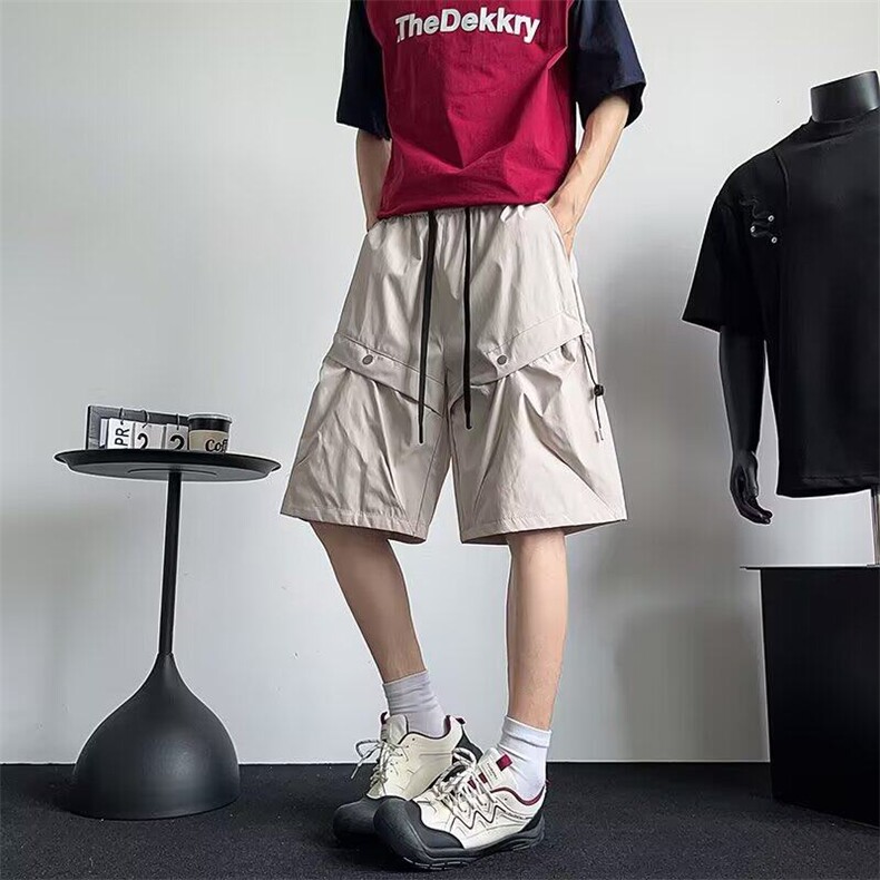 2025新款大口袋工装伞兵短裤宽松阔腿五分裤百搭现货K8564-P30，男装牛仔裤，星座512-3