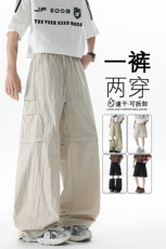 M-XL可拆卸两穿裤子大码休闲直筒设计感短裤机能工装裤KZ1959/P58，男装休闲裤，电商B238