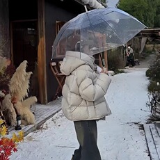 808#原版版型云朵大泡芙连帽加厚短款棉服，女装棉衣/棉服，星座1210-1