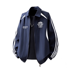 1美式学院风刺绣设计大码M-5XL立体白底棒球服夹克JK78073P79控，男装夹克，星座227-7