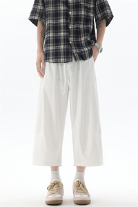 8XL-M七分裤男款夏季冰丝薄款休闲裤子宽松大码7分短裤QK27001P40图片