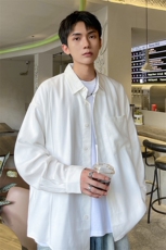 已下单24084-P45宽松阔版长袖衬衫男士大码衬衣男装慵懒风，男装衬衫，电商B280-1（原A049）