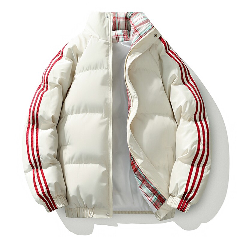 冬季港风三条杠立领棉服防风保暖加厚棉衣外套MY1128P80,男装棉衣,电商A128