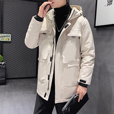 有版权连帽纯色班服团体情侣学生团建可印花羽绒服男士修身长款，男装羽绒服，星座301D-5(原星座1415）