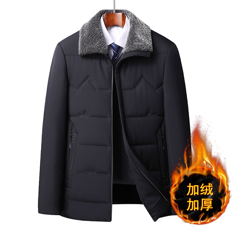 冬季中老年加绒加厚毛领保暖外套爸爸装商务休闲上衣BD88088-P95,男装棉衣,星座1105-3