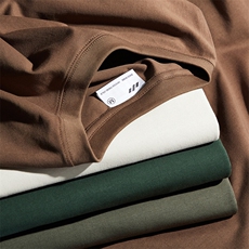 240g40支双纱短袖夏季重磅纯棉T恤男宽松圆领上衣纯色打底衫P18起，男装T恤，电商A110