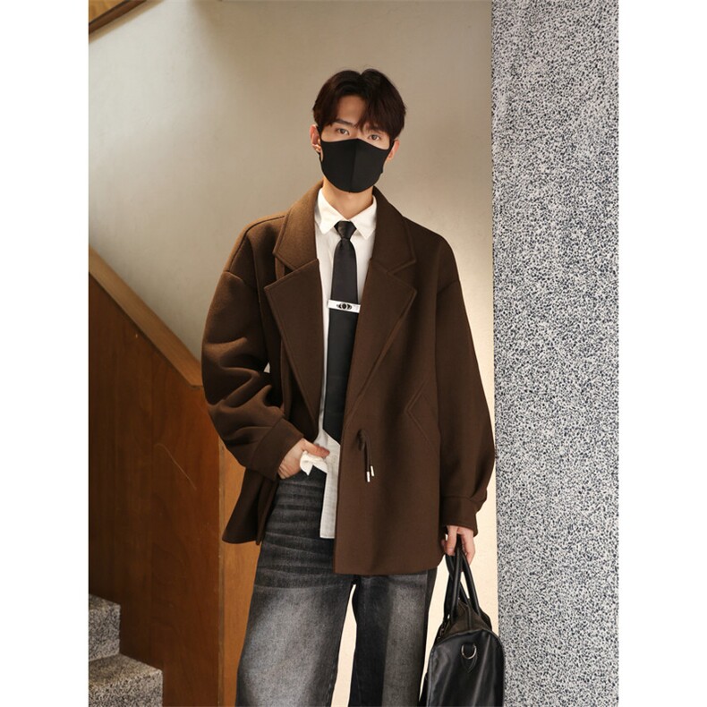 加棉加厚毛呢大衣西服宽松风衣504-F66-P75控118（加棉P85控128）,男装西服,星座504