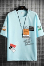 HT73121-P22华夫格t恤男短袖男大码五分袖网格，男装T恤，电商A040A