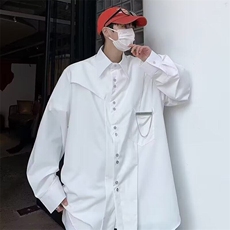 DS35-P42衬衫男生长袖宽松韩版春秋季高级感休闲情侣衬衣ins潮流，男装衬衫，星座603-2