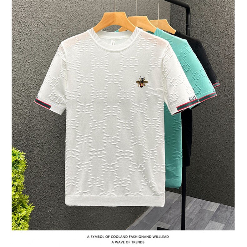 夏季高品质冰爽丝提花工艺短袖T恤时尚透气T820p39,男装T恤,星座1013