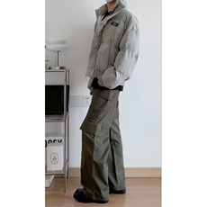 网图现货扎染棉服美式短款面包服男冬季高街廓形棉衣外套P108，男装棉衣，电商C306-1