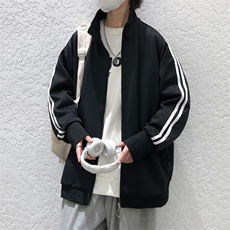 现货开衫卫衣外套男垂感运动服上衣宽松立领夹克A116P65加绒P75，男装夹克，电商A351