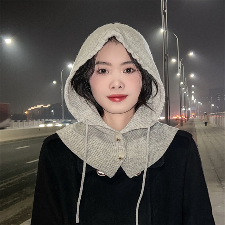 时尚百搭秋冬羊毛连帽围脖 保暖舒适图片