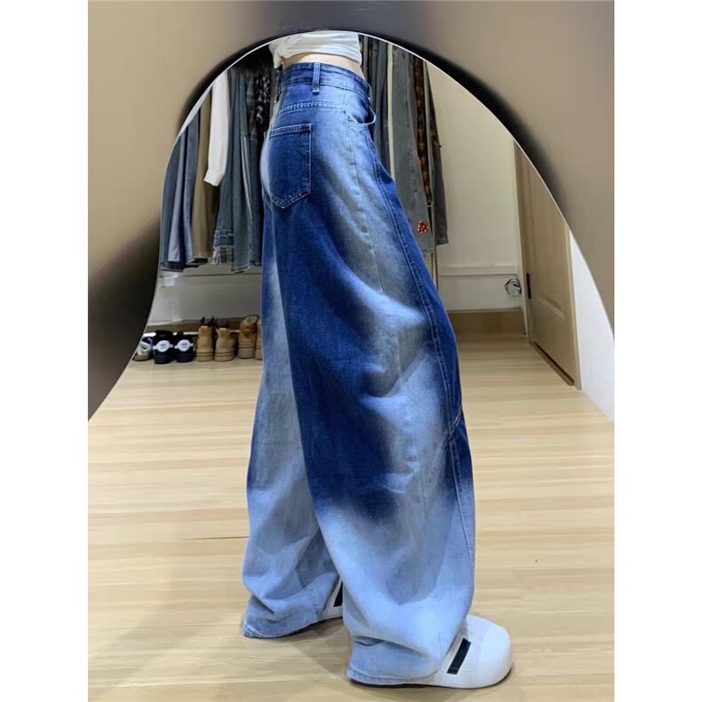 春装复古阔腿弯刀牛仔裤男女新款高腰情侣拖地裤1008-LB2422-p51,男装牛仔裤,星座1008