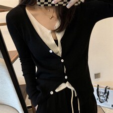 假两件针织开衫，其它，XTZ style