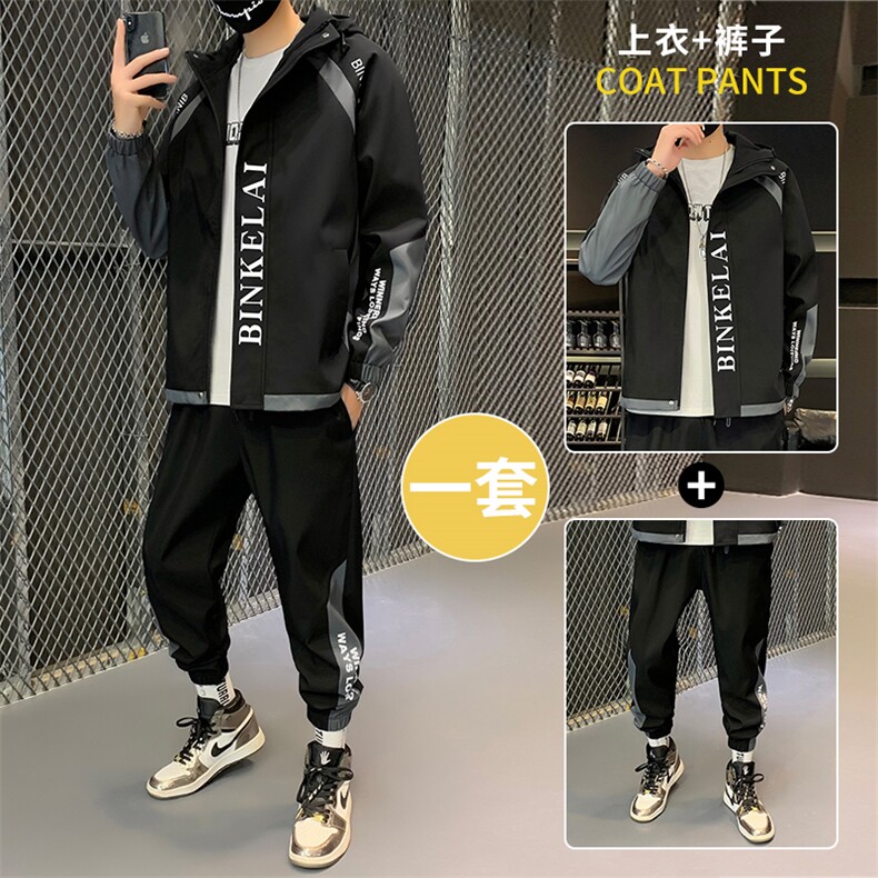 工装外套男装休闲运动套装男士夹克韩版潮流衣服D03/90图片