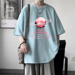 HT73184-P22 华夫格t恤男短袖男大码五分袖 大皂风图片