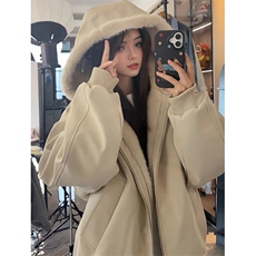连帽座山雕皮衣外套棉服男女款冬季加绒加厚棉衣夹克MY171，男装夹克，星座1116A（原606A-3）