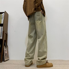 牛仔裤男韩版潮流高街帅气直筒裤子2024春夏季ins长裤RK1486-P40，男装牛仔裤，星座412-2