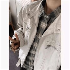 26春装高品质老钱风立领夹克外套男女美式潮牌拉链工装风宽松上衣，男装夹克，电商A486