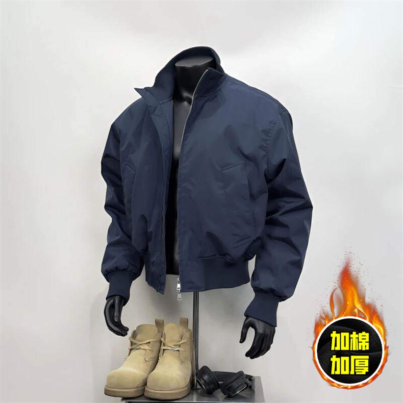 现货冬季美拉德立领飞行夹克廓形高街棒球服加棉加厚棉衣外套，男装夹克，电商A486-1