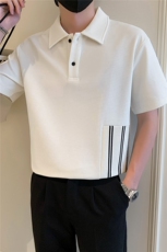 现货2025夏季新款社会小伙拼接polo衫男短袖T恤TX06P55控78，男装T恤，电商B276A