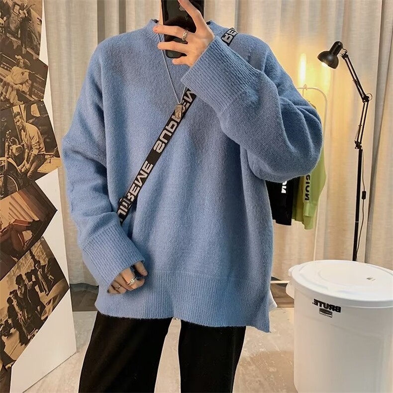 新款ins港风潮流毛衣男潮牌宽松韩版情侣打底针织衫上衣M621-P35,男装针织衫/毛衣,星座1008