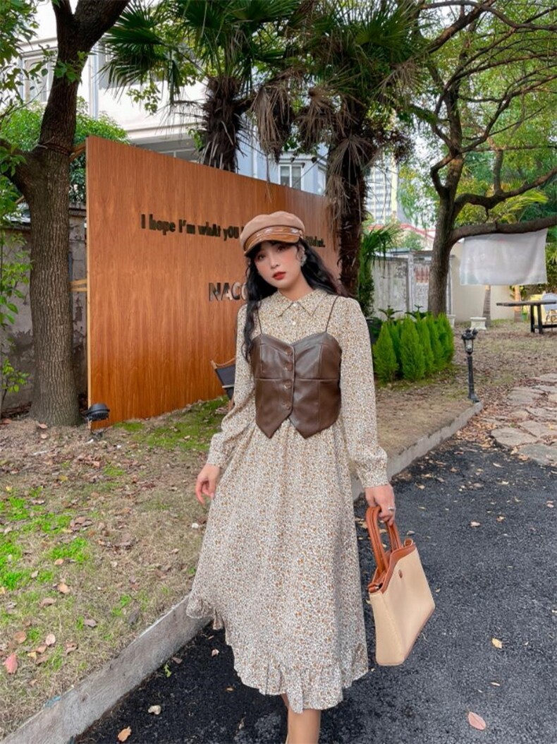 皮马甲两件套，女装马甲，安玖拉