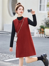 亮片背心两件套连衣裙女春季气质高级感洋气显瘦打底衫套装裙子，女装套装/套裙，流量+