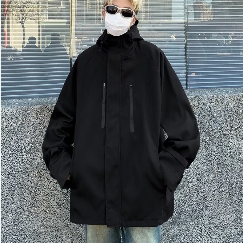 机能风连帽街休闲痞帅气工装外冲锋衣男春秋季潮牌外套C428/P65,男装夹克,星座506