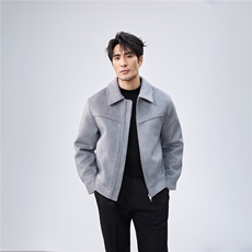 店主风毛呢夹克外套秋冬短款呢子大衣宽松妮子A236-JK606-P145，男装毛呢大衣，电商A236