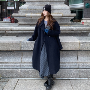 高端立领气质双面羊绒大衣女2025秋冬新款高级感长款羊毛呢子外套图片