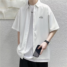 衬衫男韩版潮流高街帅气印花2024夏季新款ins宽松外套CY059-P32，男装衬衫，星座412