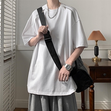 欧美高街短袖t恤男春季潮牌拉链体恤重磅休闲百搭上衣T0869-P43，男装T恤，星座308B-2