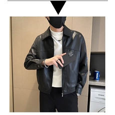 双层夹克时尚简约日系慵懒百搭ins气质新款潮流原宿流行文艺，男装皮衣，星座506A