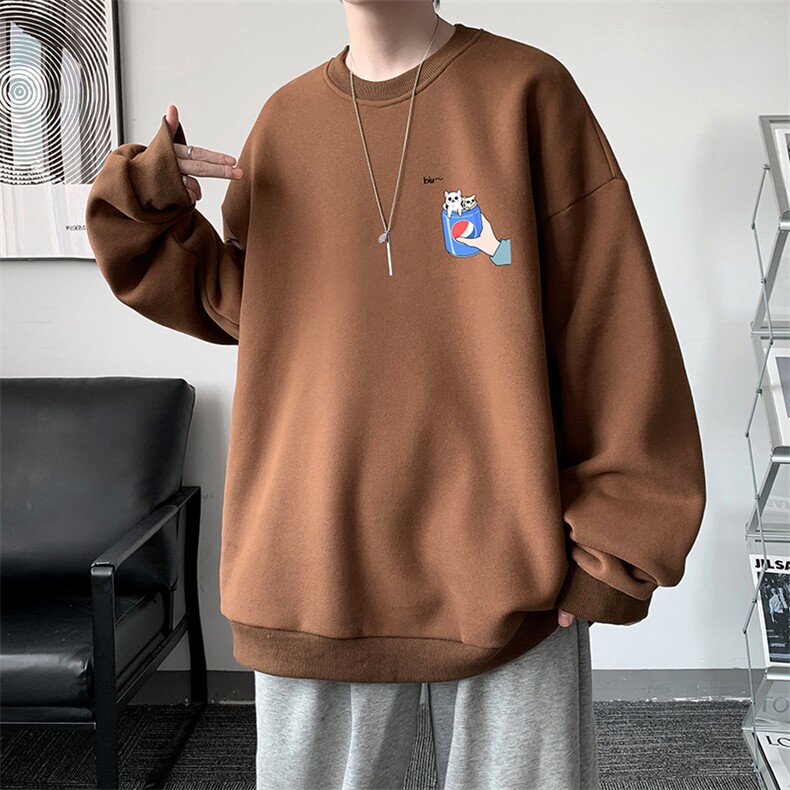 圆领卫衣男大码加厚加绒长袖t恤男S6262-P28加绒款-P33,男装卫衣,电商A040