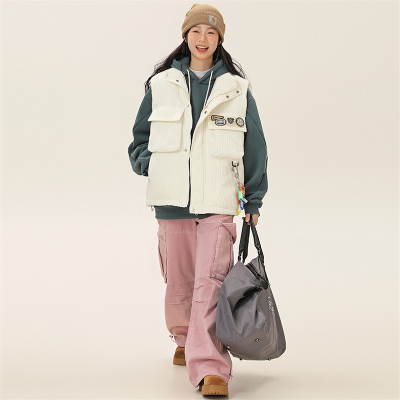 2025冬季新款男日系潮牌立领白鸭绒羽绒服加厚马甲棉衣YR70-F199,男装羽绒服,电商A101（原外27）