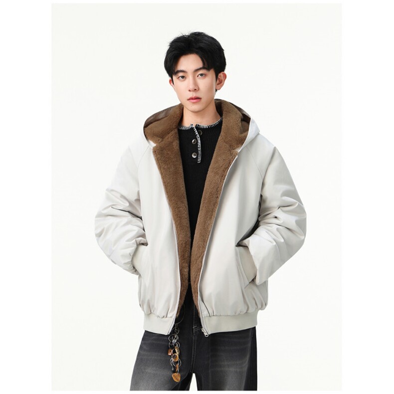 美式仿兔毛两面穿棉衣男冬季情侣保暖外套，MF2258-特P95-控168，男装棉衣，星座603