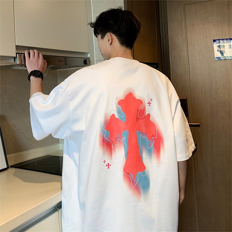 量大优供视频220克美式短袖t恤T2582得物直播有280克品质,男装T恤,电商A486