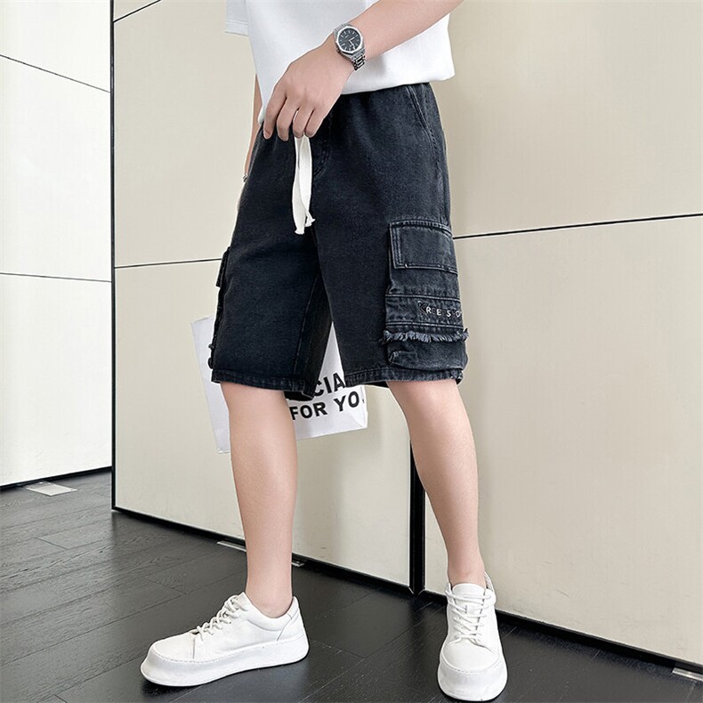 301A-1DK13P58控78店主风社会小伙风夏季工装牛仔五分短裤,男装牛仔裤,星座301A-1