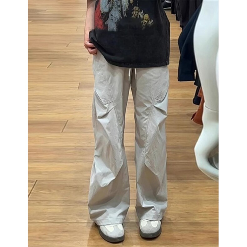 浅灰色美式微喇工装裤子男款秋季软壳速干冲锋裤轻量化伞兵运动裤,男装工装外套,星座1116A（原606A-3）