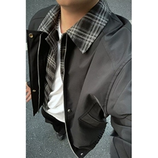 棕色假两件外套男春季巴恩风哈灵顿穿搭休闲翻领夹克JY15，男装夹克，星座1116A（原606A-3）