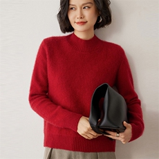 时尚百搭半高领羊绒衫简约优雅显瘦毛衣，女装羊绒衫，米琪莲羊绒